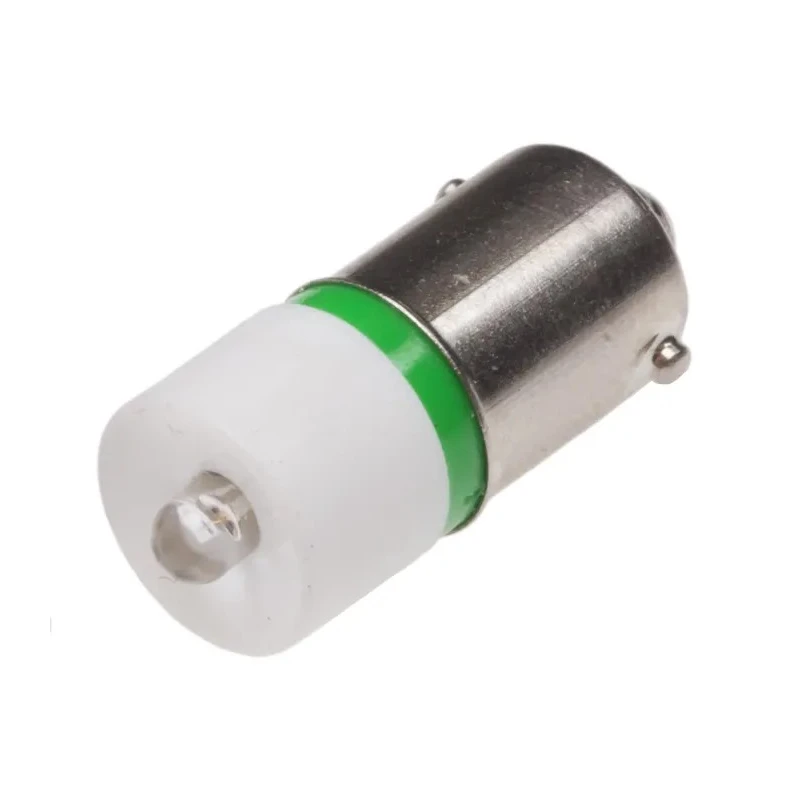 RS PRO Green Indicator Lamp Single Chip LED, BA9 Base, 10 mm Diameter, 24 mm Length, Peak Wavelength 525 nm, Model 209-440