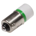 RS PRO Green Indicator Lamp Single Chip LED, BA9 Base, 10 mm Diameter, 24 mm Length, Peak Wavelength 525 nm, Model 209-440