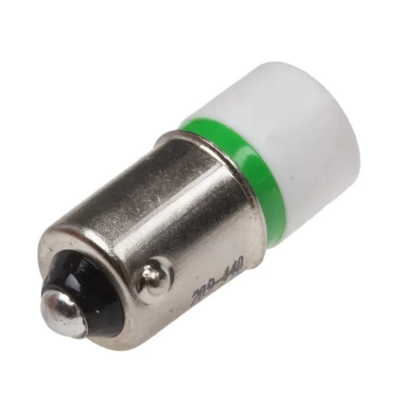 RS PRO Green Indicator Lamp Single Chip LED, BA9 Base, 10 mm Diameter, 24 mm Length, Peak Wavelength 525 nm, Model 209-440