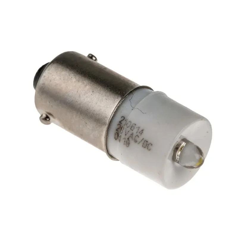 RS PRO White Indicator Lamp Single Chip, 28 V AC/DC, BA9 Base, 10 mm Diameter 210-614