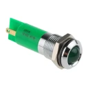RS PRO Green Panel Mount Indicator 12V, IP67 Rated Durable LED with Prominent Silver Bezel IP67