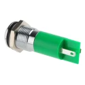 RS PRO Green Panel Mount Indicator 12V, IP67 Rated Durable LED with Prominent Silver Bezel IP67