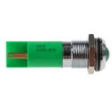 RS PRO Green Panel Mount Indicator 12V, IP67 Rated Durable LED with Prominent Silver Bezel IP67