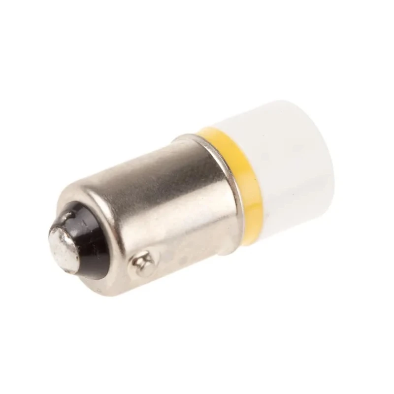 RS PRO Yellow Indicator Lamp Single Chip LED, BA9 Base, 10 mm Diameter, 60 V AC/DC, 6 mA Current, 587 nm Peak 210-204