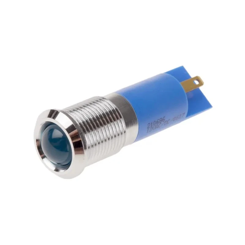 RS PRO Blue Panel Mount Indicator 12V IP67 Silver Bezel Prominent IP67