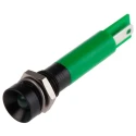 RS PRO Green Panel Mount Indicator 24V AC 20mA Solder Tab Termination Recessed 210-709