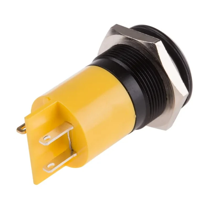 RS PRO Yellow Panel Mount Indicator 230V AC 3mA Prominent Bezel 210-721