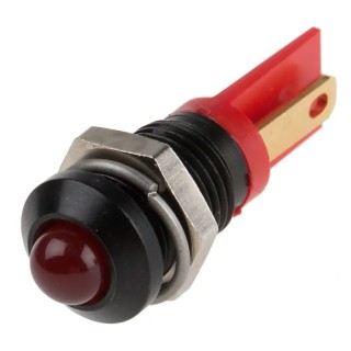 RS PRO Red Panel Mount Indicator, 2V DC, 20mA, Solder Tab Termination, Prominent Bezel 210-771