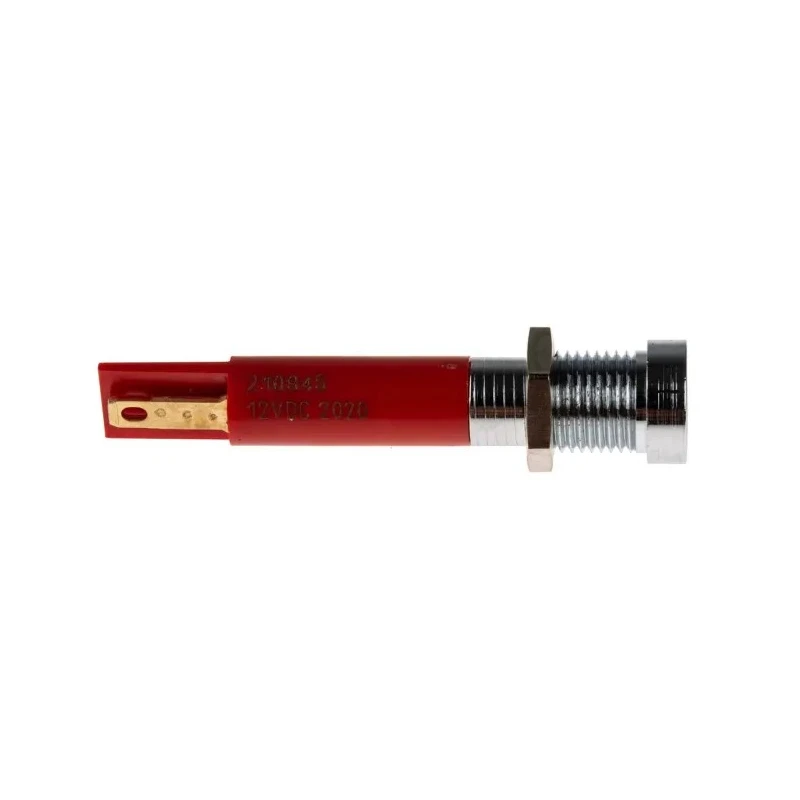 RS PRO Red Panel Mount Indicator 12V DC 20mA Solder Tab Termination Recessed Bezel 8mm 210-945