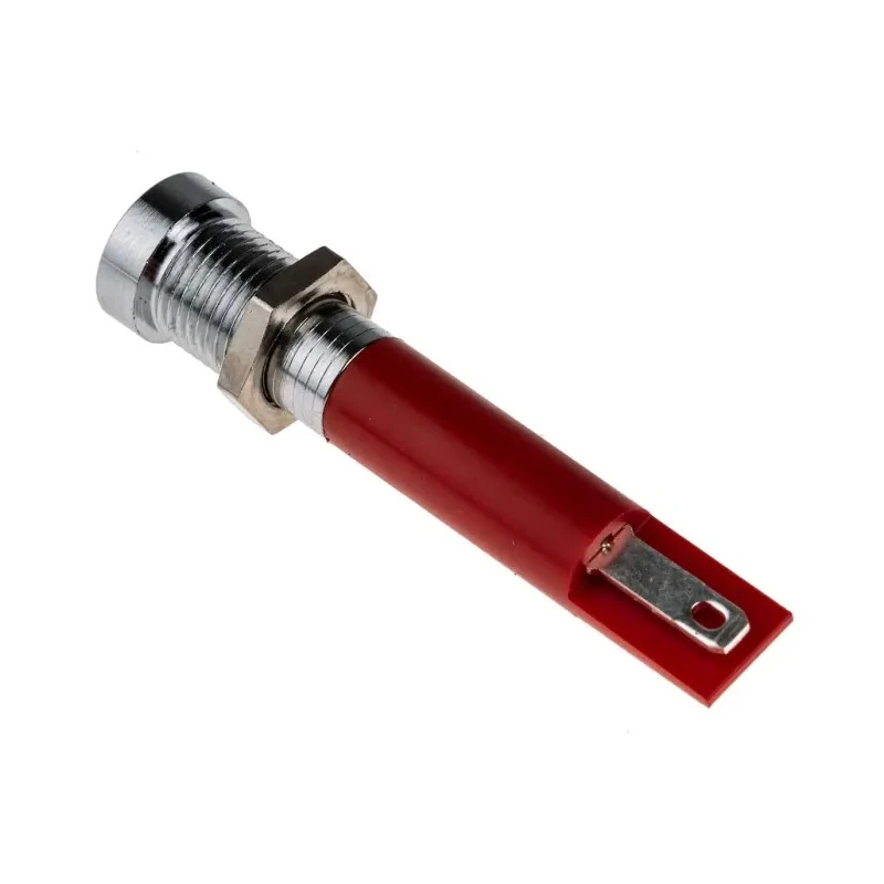 RS PRO Red Panel Mount Indicator 12V DC 20mA Solder Tab Termination Recessed Bezel 8mm 210-945