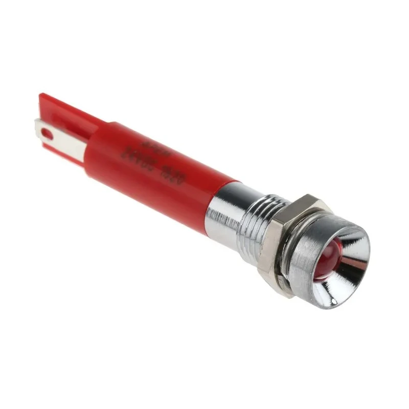 RS PRO Red Panel Mount Indicator, 24V dc, 20mA, Solder Tab Termination, Recessed Bezel, Model 210-951