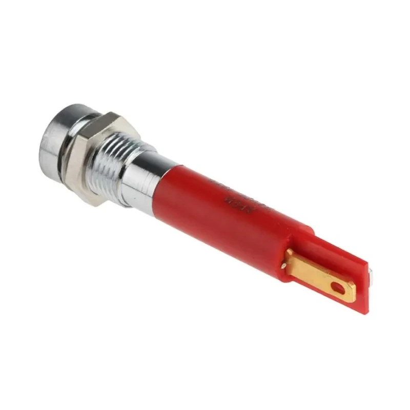 RS PRO Red Panel Mount Indicator, 24V dc, 20mA, Solder Tab Termination, Recessed Bezel, Model 210-951