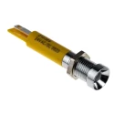 RS PRO Yellow Panel Mount Indicator 24V DC 20mA Solder Tab Termination Recessed 210-989
