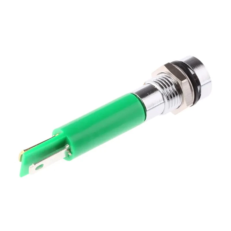 RS PRO Green Panel Mount Indicator 110V AC 6mA Solder Tab Termination Recessed 211-099