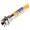RS PRO Yellow Panel Mount Indicator 110V AC 6mA Solder Tab Termination Recessed Silver Bezel 211-077
