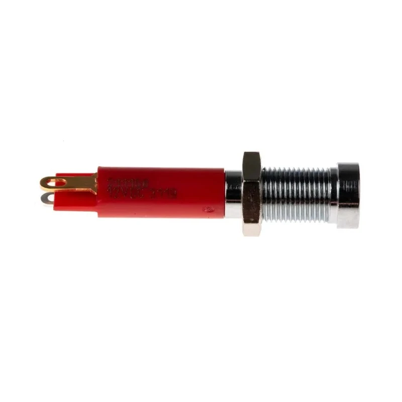 RS PRO Red Panel Mount Indicator 12V dc 20mA Solder Tab Termination Recessed Bezel 211-156