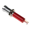 RS PRO Red Panel Mount Indicator 12V dc 20mA Solder Tab Termination Recessed Bezel 211-156