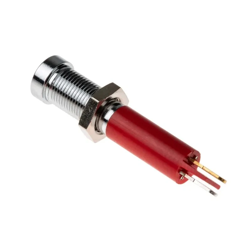 RS PRO Red Panel Mount Indicator 12V dc 20mA Solder Tab Termination Recessed Bezel 211-156