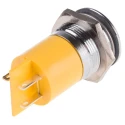 RS PRO Yellow Panel Mount Indicator 24V 20mA Solder Tab Termination Prominent Bezel 211-128