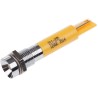 RS PRO Yellow Panel Mount Indicator 12V DC 20mA Solder Tab Recessed Bezel 211-235
