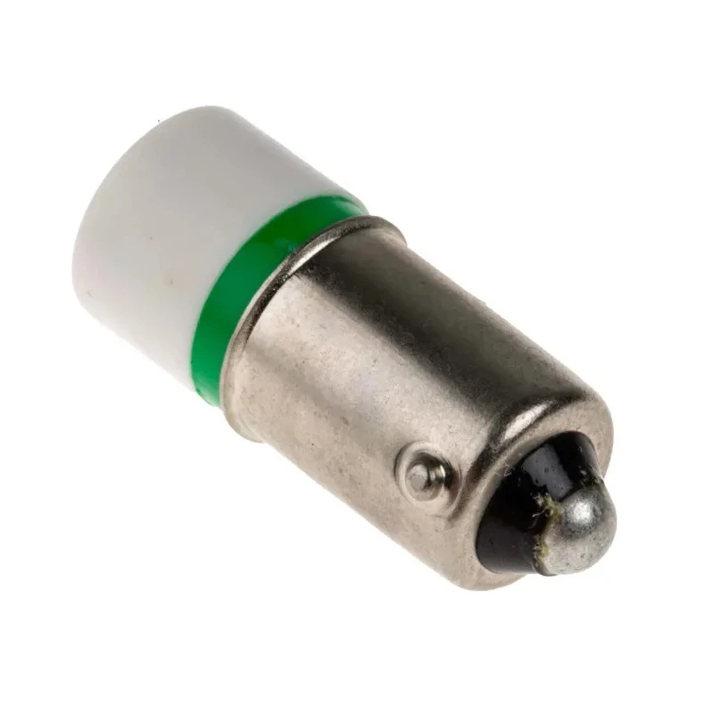 RS PRO Green Indicator Lamp Single Chip, 28 V AC/DC, BA9 Base, 10 mm Diameter 210-620