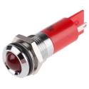 RS PRO Red Panel Mount Indicator 110V AC Solder Tab Termination IP40 Silver Bezel 211-314