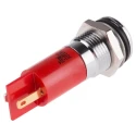 RS PRO Red Panel Mount Indicator 110V AC Solder Tab Termination IP40 Silver Bezel 211-314