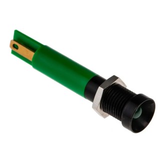 RS PRO Green Panel Mount Indicator 24V DC 20mA Solder Tab Termination Recessed 211-364