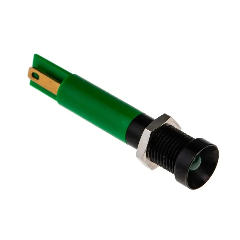 RS PRO Green Panel Mount Indicator 24V DC 20mA Solder Tab Termination Recessed 211-364
