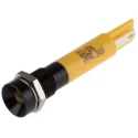 RS PRO Yellow Panel Mount Indicator 24V DC 20mA Solder Tab Termination Recessed Bezel 211-370