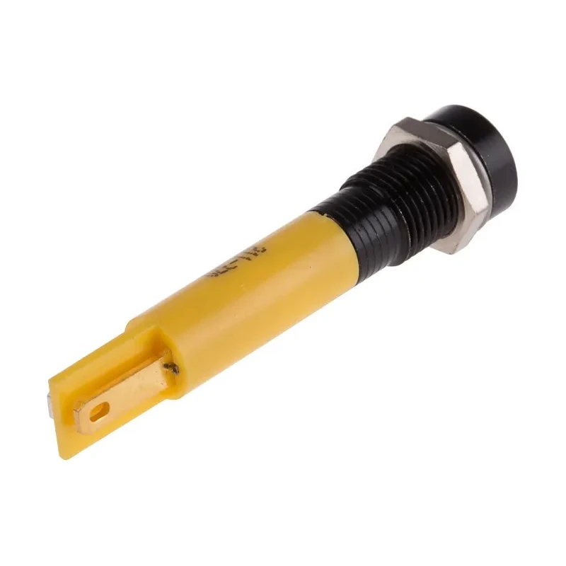RS PRO Yellow Panel Mount Indicator 24V DC 20mA Solder Tab Termination Recessed Bezel 211-370