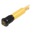 RS PRO Yellow Panel Mount Indicator LED 12V DC 20mA Solder Tab Termination Prominent Bezel 211-409