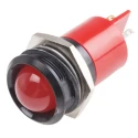 RS PRO Red Panel Mount Indicator, 24 V AC/DC, 20mA, Solder Tab Termination, Prominent Bezel 211-459