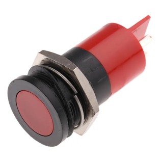 RS PRO Red Panel Mount Indicator, 12V, 20mA, Flush Bezel, Solder Tab Termination 211-471