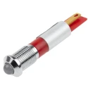 RS PRO Red Panel Mount Indicator, 24 V AC/DC, 20mA, Solder Tab Termination, IP67, Prominent Bezel 211-516