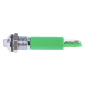 RS PRO Green Panel Mount Indicator, 24 V AC/DC, 20mA, Solder Tab Termination, IP67, Prominent Bezel, Silver, 44mm 211-522