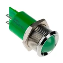 RS PRO Green Panel Mount Indicator 24 V AC/DC 20mA Solder Tab Termination Prominent Bezel 211-601