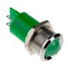 RS PRO Green Panel Mount Indicator 24 V AC/DC 20mA Solder Tab Termination Prominent Bezel 211-601