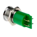 RS PRO Green Panel Mount Indicator 24 V AC/DC 20mA Solder Tab Termination Prominent Bezel 211-601