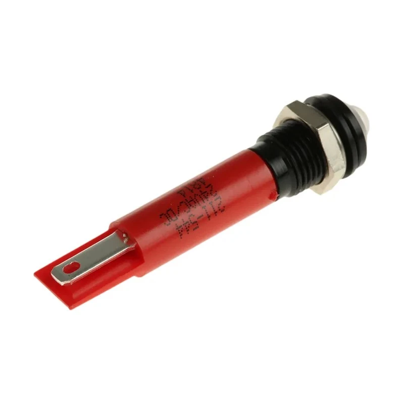 RS PRO Red Panel Mount Indicator 24 V ac/dc, 20mA, Solder Tab Termination, IP67, Prominent Bezel 211-544