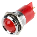 RS PRO Red Panel Mount Indicator, 24 V AC/DC, 20 mA, Prominent Silver Bezel, Solder Tab Termination 211-617