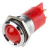 RS PRO Red Panel Mount Indicator, 24 V AC/DC, 20 mA, Prominent Silver Bezel, Solder Tab Termination 211-617
