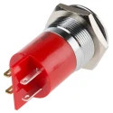 RS PRO Red Panel Mount Indicator, 24 V AC/DC, 20 mA, Prominent Silver Bezel, Solder Tab Termination 211-617