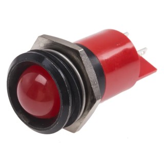 RS PRO Red Panel Mount Indicator 24 V AC/DC, 20mA, Solder Tab Termination, Prominent Bezel 211-623