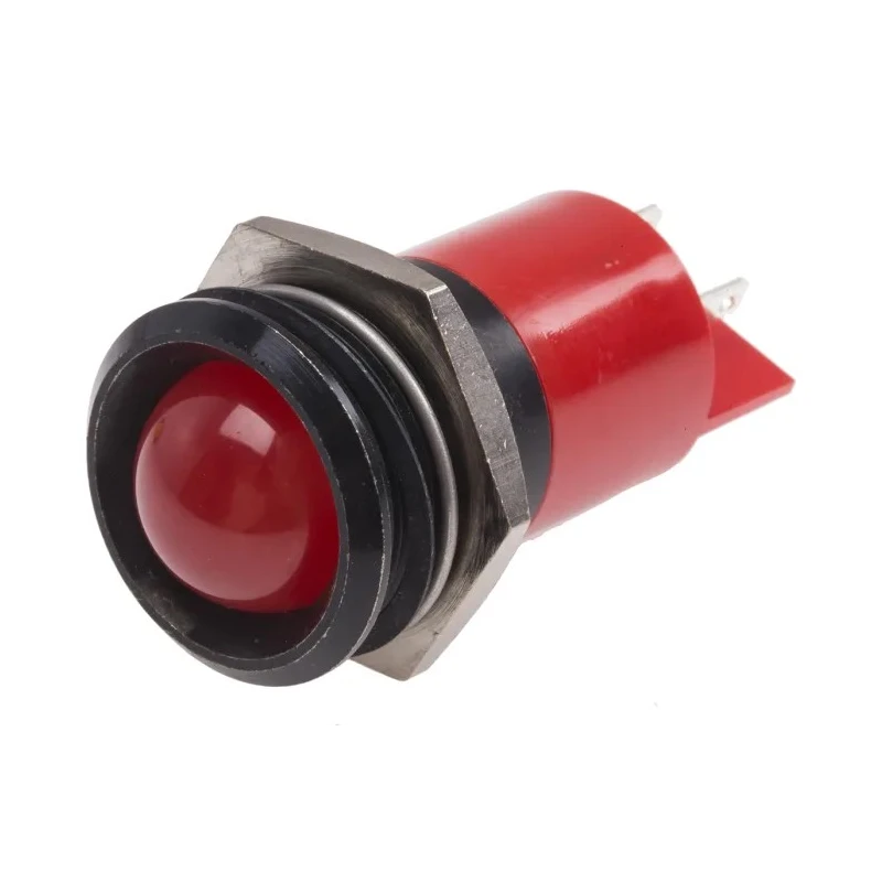 RS PRO Red Panel Mount Indicator 24 V AC/DC, 20mA, Solder Tab Termination, Prominent Bezel 211-623