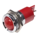 RS PRO Red Panel Mount Indicator 12V 20mA Solder Tab Termination IP67 Prominent Bezel 211-667