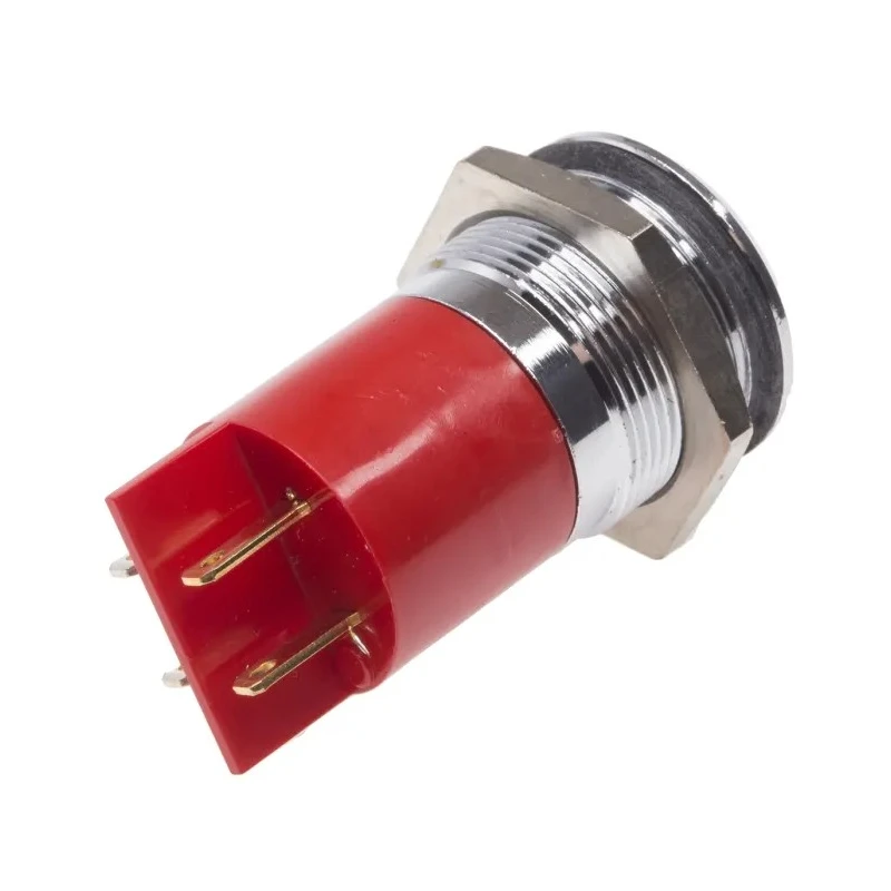 RS PRO Red Panel Mount Indicator 12V 20mA Solder Tab Termination IP67 Prominent Bezel 211-667