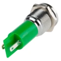 RS PRO Green Panel Mount Indicator 24 V AC/DC 20mA Solder Tab Termination IP67 Flush Bezel Silver 211-774