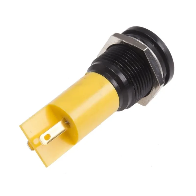 RS PRO Yellow Panel Mount Indicator 12V 20mA Solder Tab Termination Flush 211-746