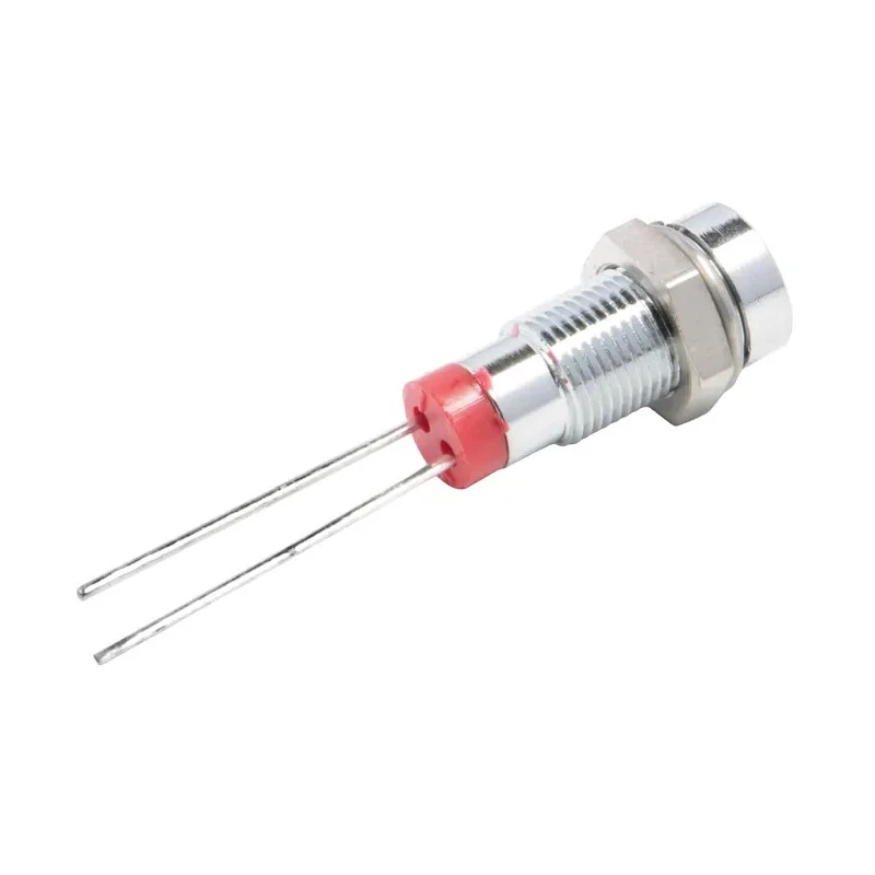 RS PRO Red Panel Mount Indicator, 2V DC, 20mA, Lead Termination, Recessed Bezel, Silver 211-780